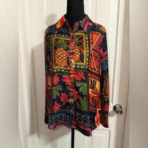 Women’s size small Rachel Zoe Multicolor Tropical shirt, top, blouse